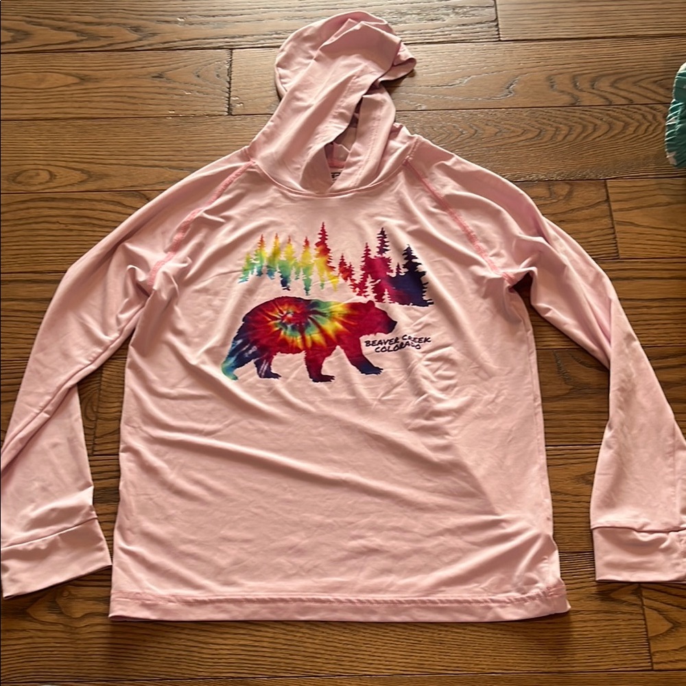 Pink Bear Graphic Kids Hoodie